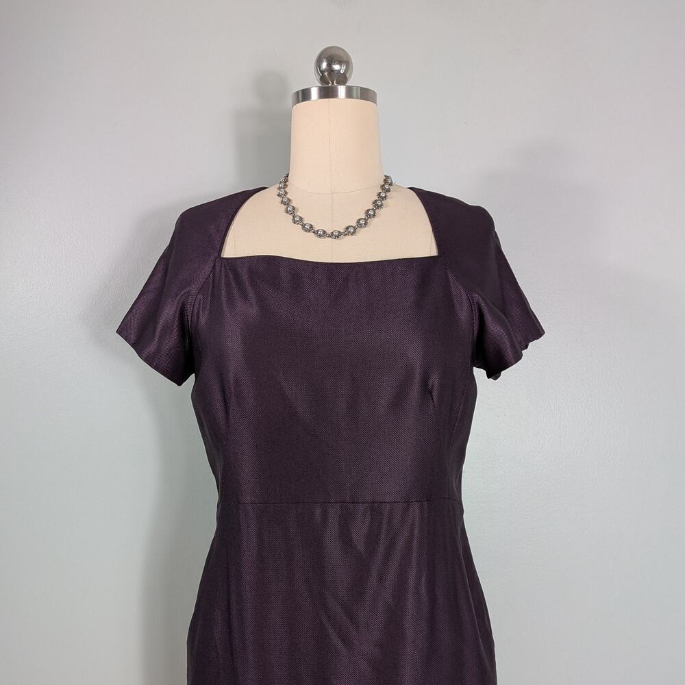 Lafayette Suit 8 Purple Blazer Jacket Midi Dress Wool Silk Work Career Classic - Picture 3 of 15
